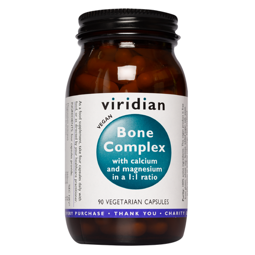 Viridian Bone Complex is an advanced formulation providing highly bio-available forms of calcium and magnesium that are important for bone health.