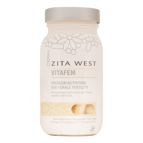 Zita West Vitafem is a premium multivitamin and multi-mineral supplement specially developed to help improve and maximise fertility, redress nutritional imbalances and provides vitamins for conception.