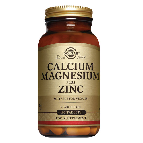 Solgar Calcium Magnesium Plus Zinc, 100 tablets, provides nutrients for regeneration of healthy bones
