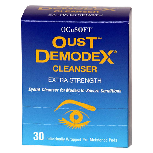 OcuSoft Oust Demodex Cleanser - Extra Strength Wipes help soothe eyes & relieves moderate to severe eye irritation