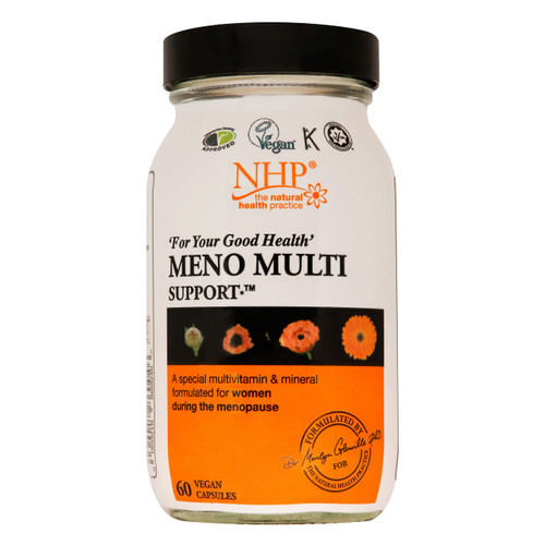 The Natural Health Practice Meno Multi Support has been specially formulated with all the essential vitamins and minerals needed to give support during the menopause and beyond, as well as supporting good bone health.