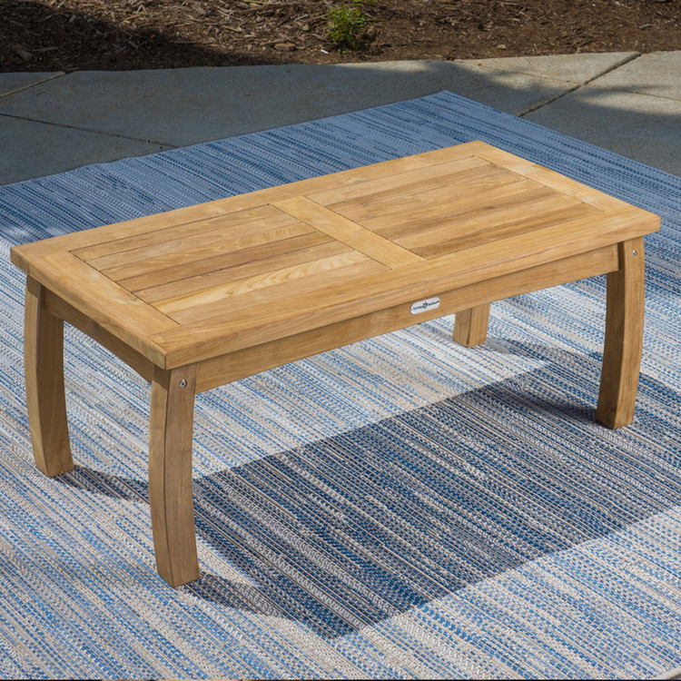 rectangular teak coffee table