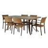 Maracay 7pc Outdoor Dining Set With Stackable Wicker Chairs
