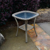 Wicker deck side table