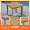 teak square wood side table