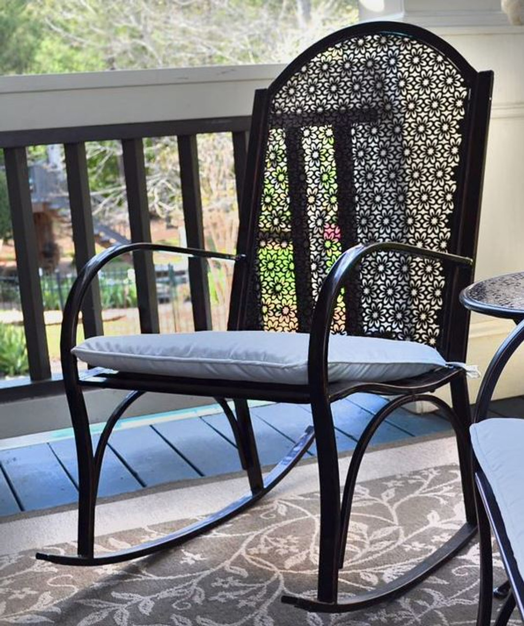 Wrought iron 2024 rocking chair