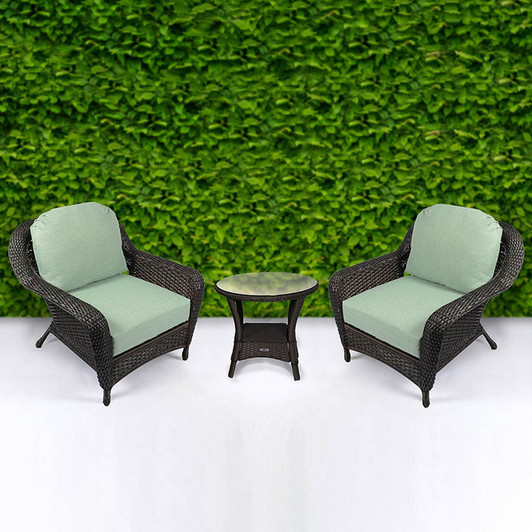 Club chair and side table set Wicker