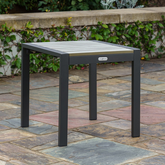 Contemporary aluminum outdoor side table