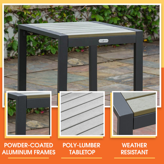 Modern aluminum patio side table