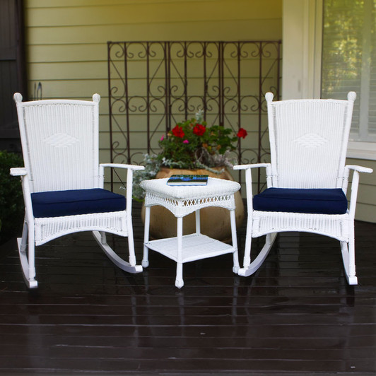 white wicker rocking chairs