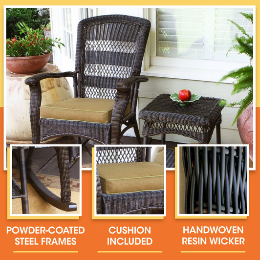 resin wicker rocking chair set