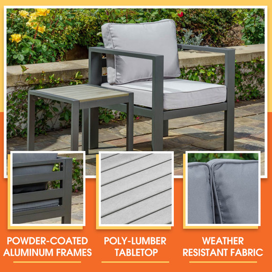 Aluminum outdoor seating pair
