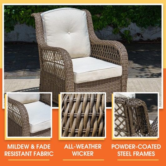 wicker glider chairs