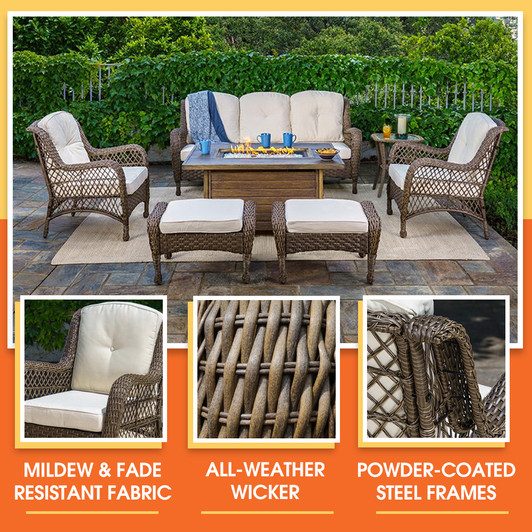 All-weather wicker sofa ensemble