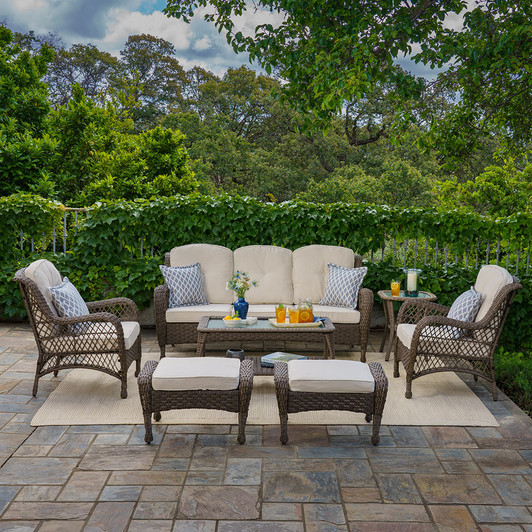 Wicker patio sofa set