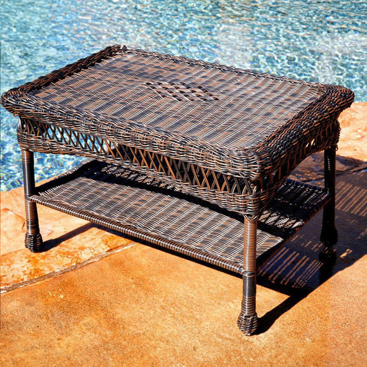 rattan rectangle garden coffee table