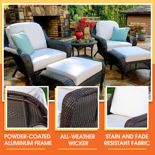 All-weather wicker seating set Aluminum Frame