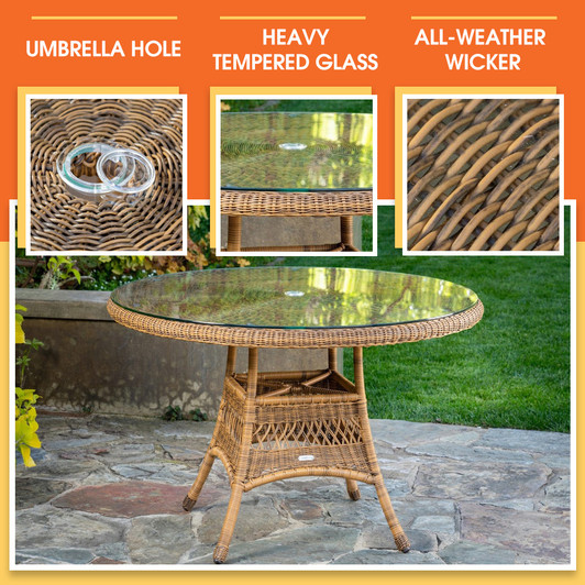 Sea Pines Outdoor Wicker Dining Table (Mojave)