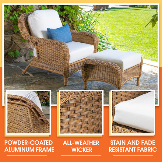 Sea Pines 2pc Club Chair & Ottoman Set