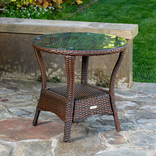 Bayview Outdoor Wicker Side Table (Java)