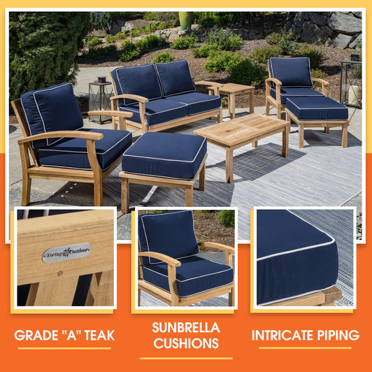 teak garden sofa set with coffee table