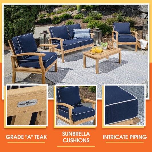 teak outdoor sofa sunbrella
