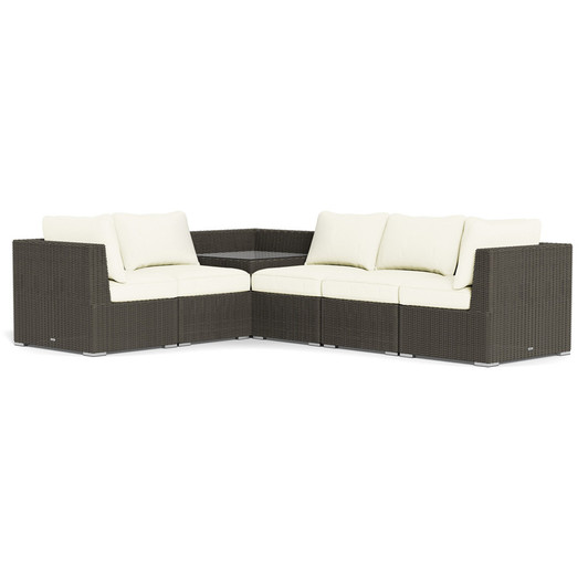 rattan corner sofa table white