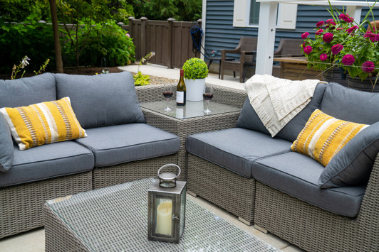 outdoor wicker sofa set