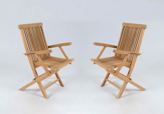 Pair of Teak Folding Chairs