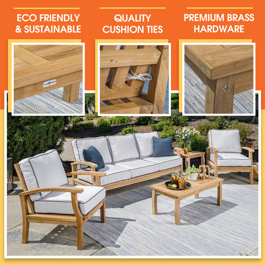 outdoor teak couch set