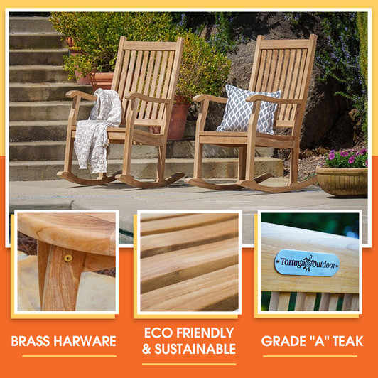 teak rocking chair outdoor set
