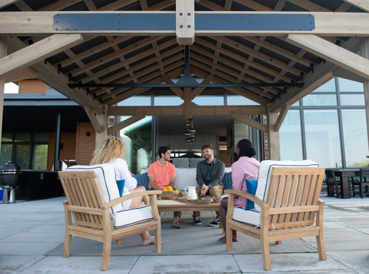 16 x 14 Timber Pavilion Bundle with 4pc Teak Sofa Set