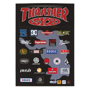 Supreme Thrasher SK8 Sticker Sheet Supreme Thrasher SK8 Sticker Sheet