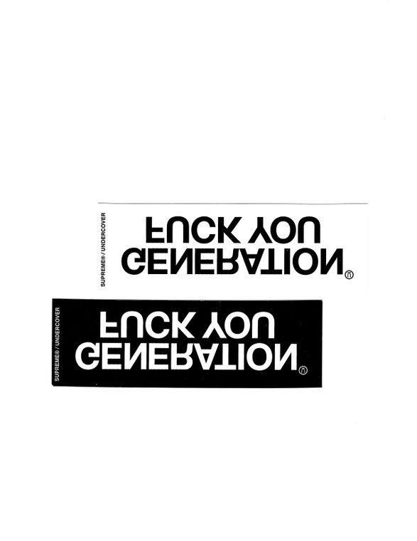 The Supreme Undercover Generation Fuck You Stickers were printed in fall winter 2016.