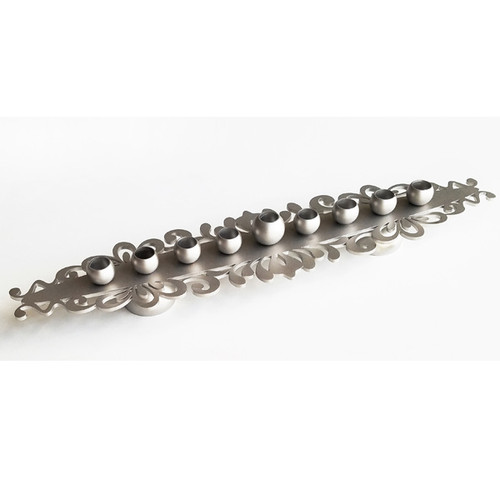 Magical Menorah, stainless steel with glass finish by Melanie Dankowicz