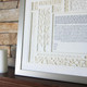 Angled view of Terrace Papercut Ketubah in Opal by Melanie Dankowicz Angled view of Terrace Papercut Ketubah in Opal by Melanie Dankowicz