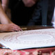 Garden Ketubah in rose gold at wedding - Melanie Dankowicz