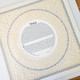 Angled view of Festive Jewel Ketubah in Opal and Silver by Melanie Dankowicz