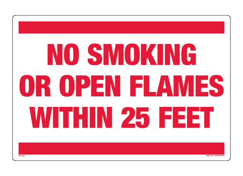 12"x18" No Smoking Within 25 Feet Small Sign