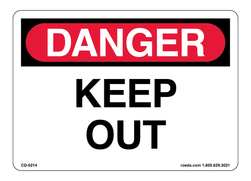 CD-0214 Danger Keep Out Decal