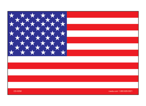 CD-0258 American Flag - Decal 3.5" x 5.5" 