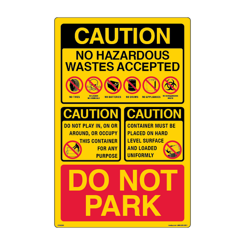 CD-0284 Caution / Do Not Park - Multimessage Decal