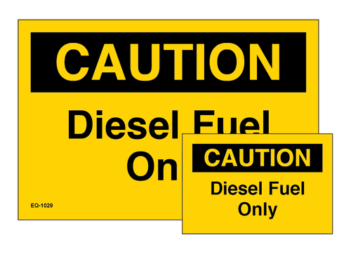EQ-1029 Caution Diesel Fuel Only - Combo Decal