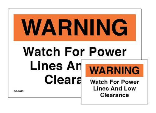 EQ-1045 Warning Watch For Power - Combo Decal