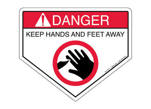 EQ-1071 Keep Hands & Feet Away (Hand) Decal