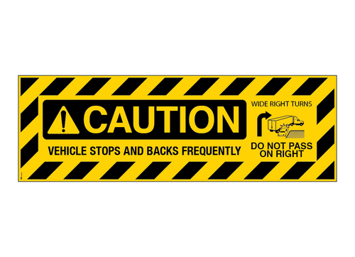 EQ-1200 Caution / This Vehicle Stops (24" x 72") Sign