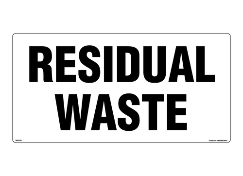 RD-0723 Residual Waste (9" x 18") Decal