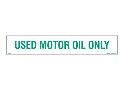 RD-0743 Used Motor Oil Only Decal