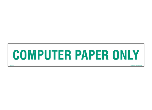 RD-0753 Computer Paper Only Decal