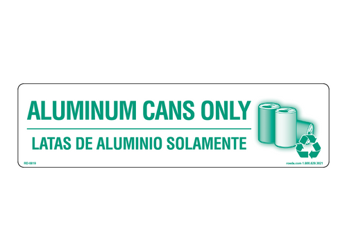 RD-0819 Aluminum Cans Only / Spanish Decal